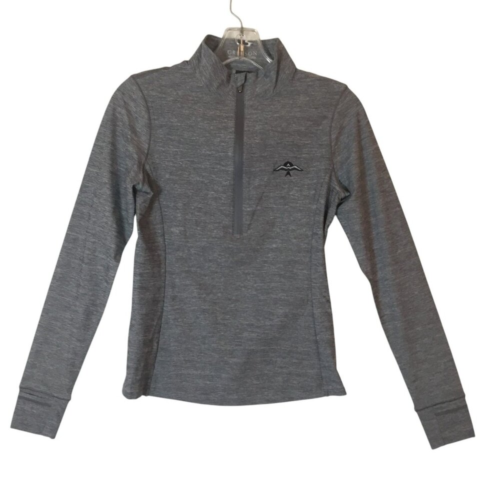 Greyson Womens S Gray 1/4 Zip Pullover Top Long Sleeve Performance